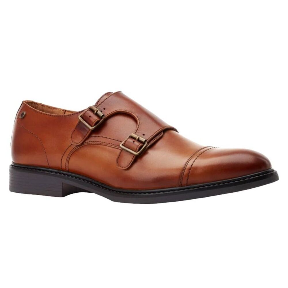 Base London Mens Diablo Monk Leather Shoes / Burnt Tan